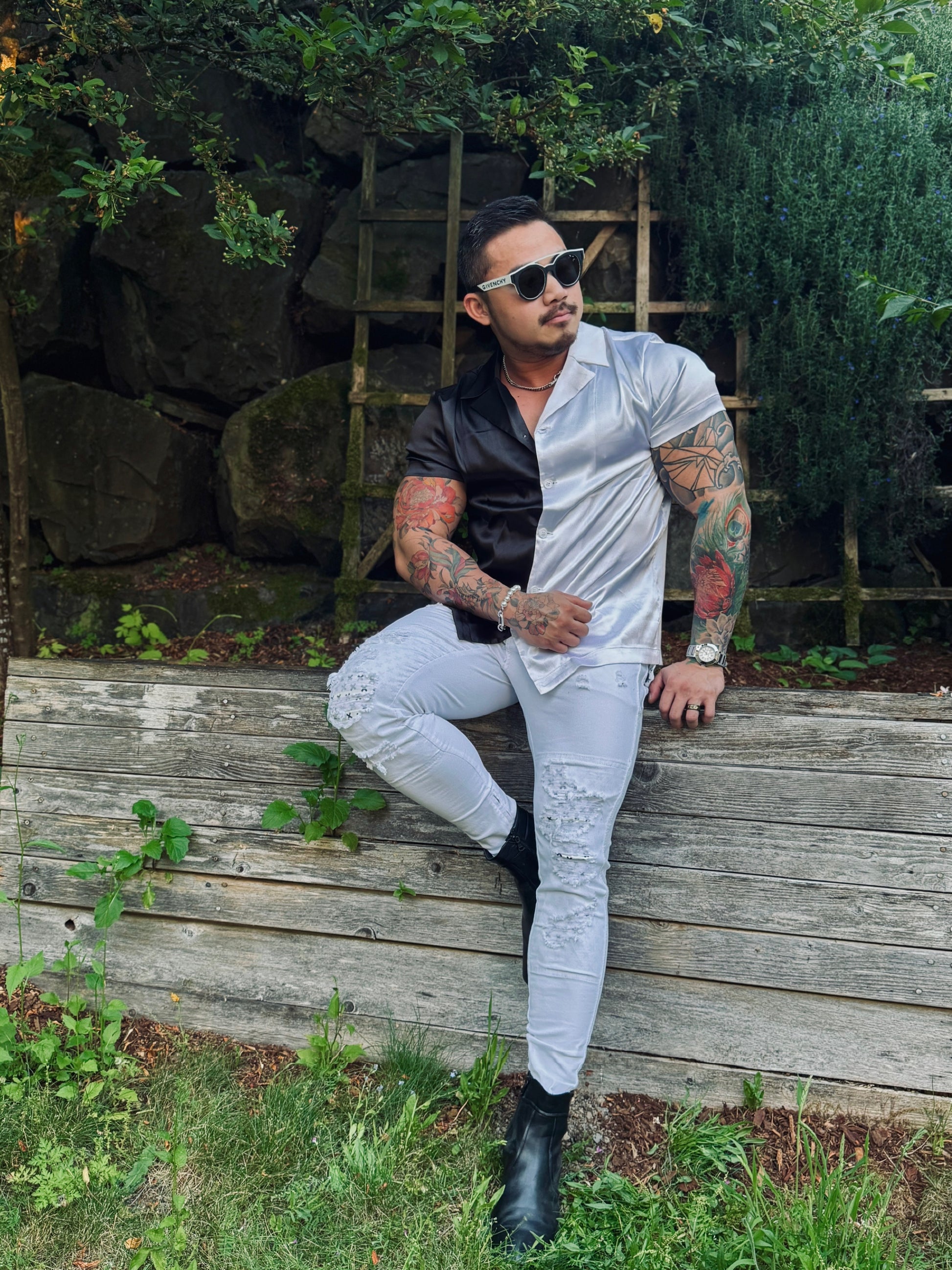 Yin-Yang Satin Shirt