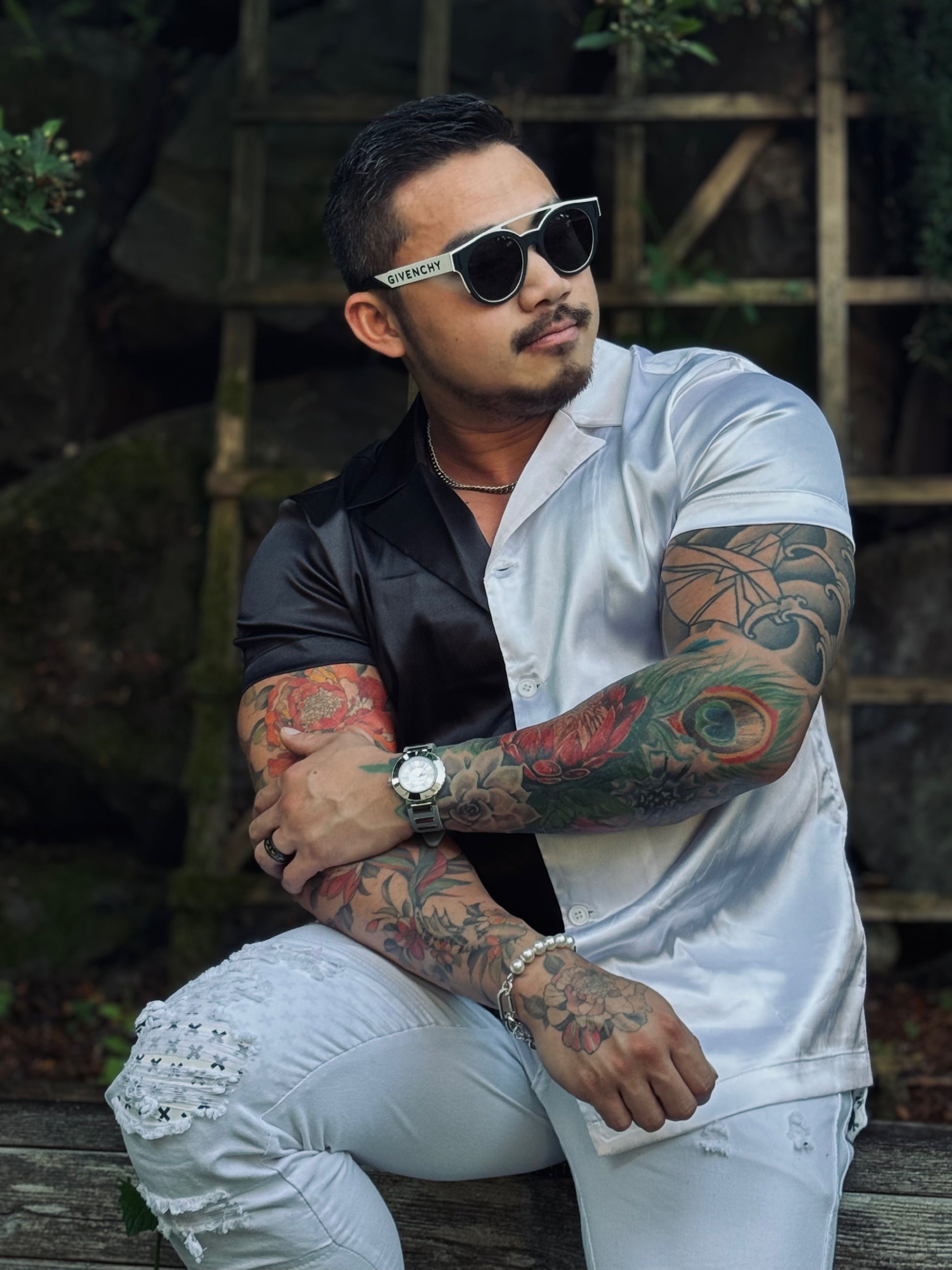 Yin-Yang Satin Shirt