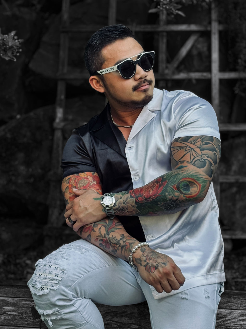Yin-Yang Satin Shirt