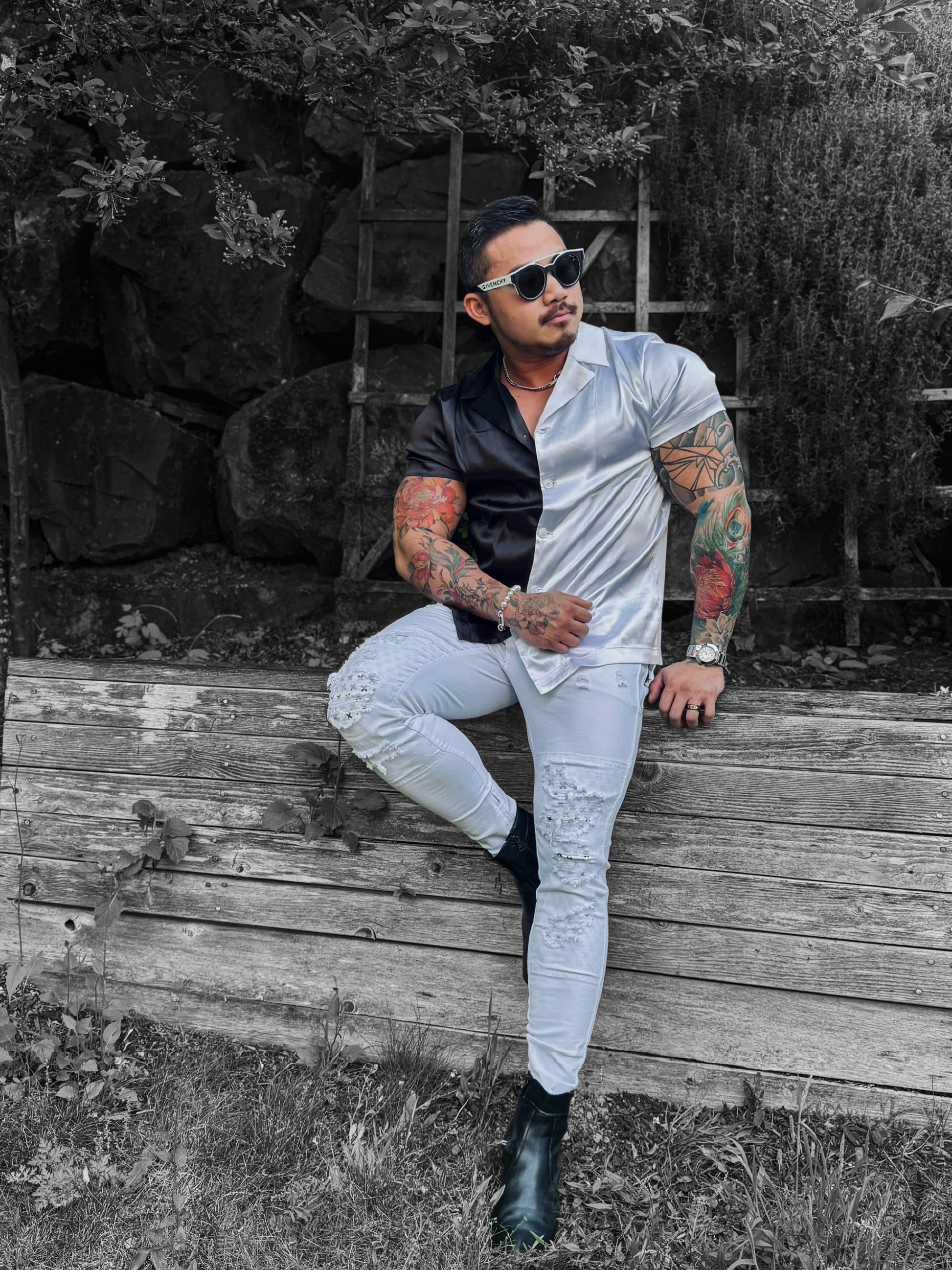 Yin-Yang Satin Shirt